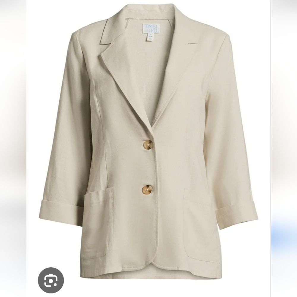 Time & Tru Linen Blend Jacket